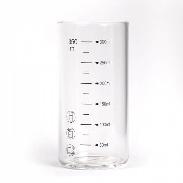 Measurement Milk Glass with Glass Straw
