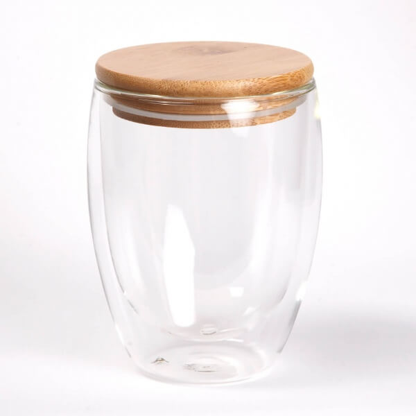 Double Walled Shaped Glass Tea Caddy & Storage Jar